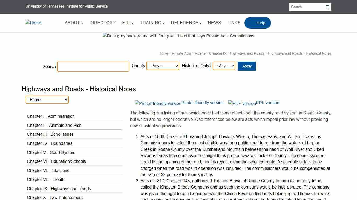 Highways and Roads - Historical Notes | UT County Technical Assistance Service